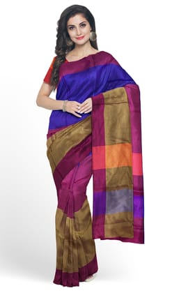 Multicolored Art Silk Soft Sarees with Blouse Piece