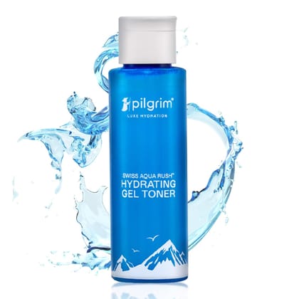 Pilgrim Swiss Aqua Rush� Hydrating Gel Toner 100ml | Crafted with powerful hydrators- Pentavitin, Aquaxyl, Swiss Aqua Rush� | Toner for glowing skin | For long lasting hydration plump & healthy skin |