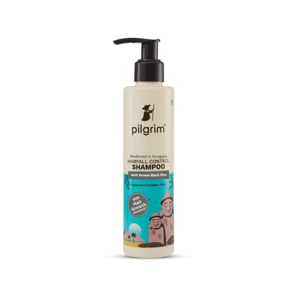 Pilgrim Redensyl & Anagain Hairfall Control Shampoo with Korean Black Rice 200ml | Anti Hairfall shampoo for Men & Women | Reduces Hairfall | Promotes Hair Thickness | For All Hair Types
