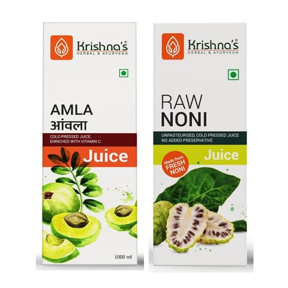 Amla Juice 1000ml | Raw Noni Juice 1000 ml - Regular Detox Combo