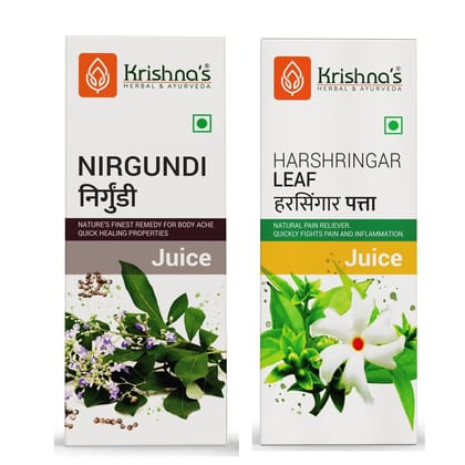 Natural Pain Reliever Combo - Nirgundi Juice 500 ml | Harshringar Leaf Juice