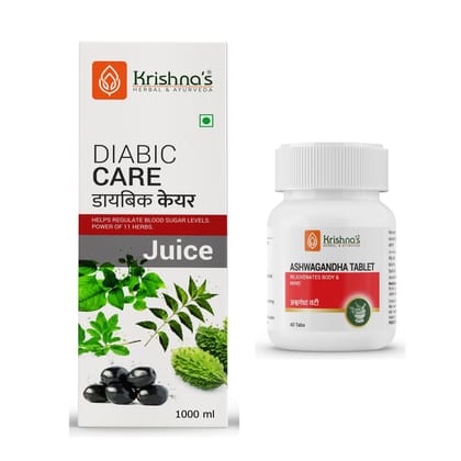 Diabic Health Combo -Diabic Care 1000 ml | Ashwagandha Tablet 40 tab