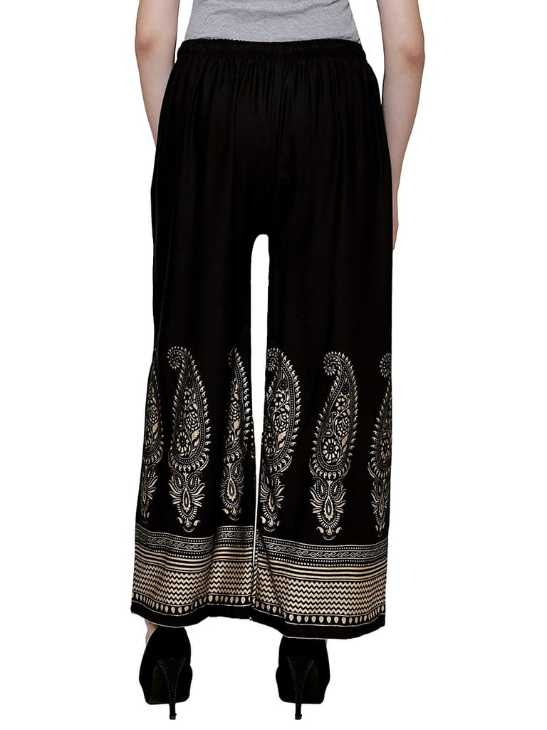 Women's Rayon Printed Soft Palazzo Pants Trousers