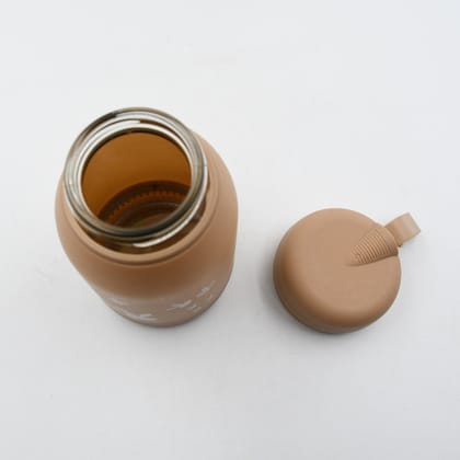 YKXIMS Brown Water Bottle 340 ml, Rabbit Water Bottle for Kids, Glass Water Bottle, Sipper Bottle for Girls and Boys | Insulated Hot and Cold Water Bottle | Stylish Water Bottle (Pack of 1)