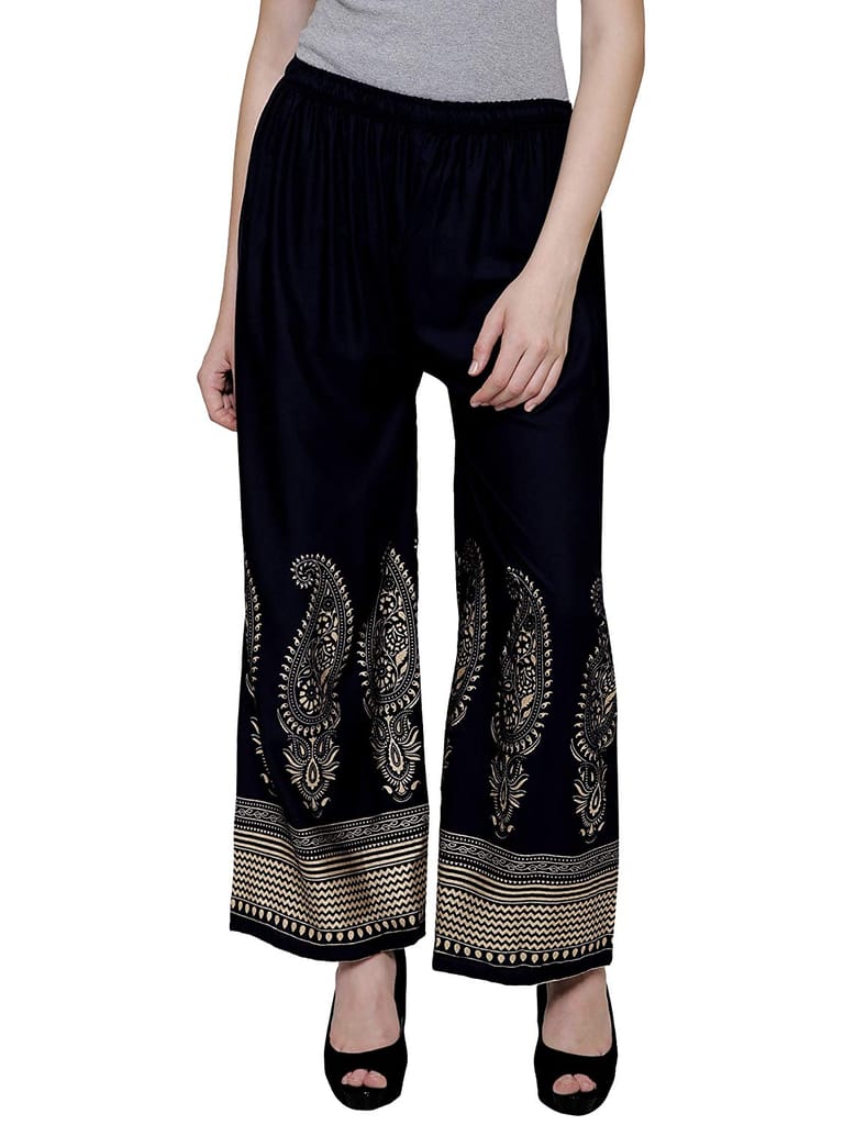 Rayon Printed Palazzo Pants, Combo Pack-3