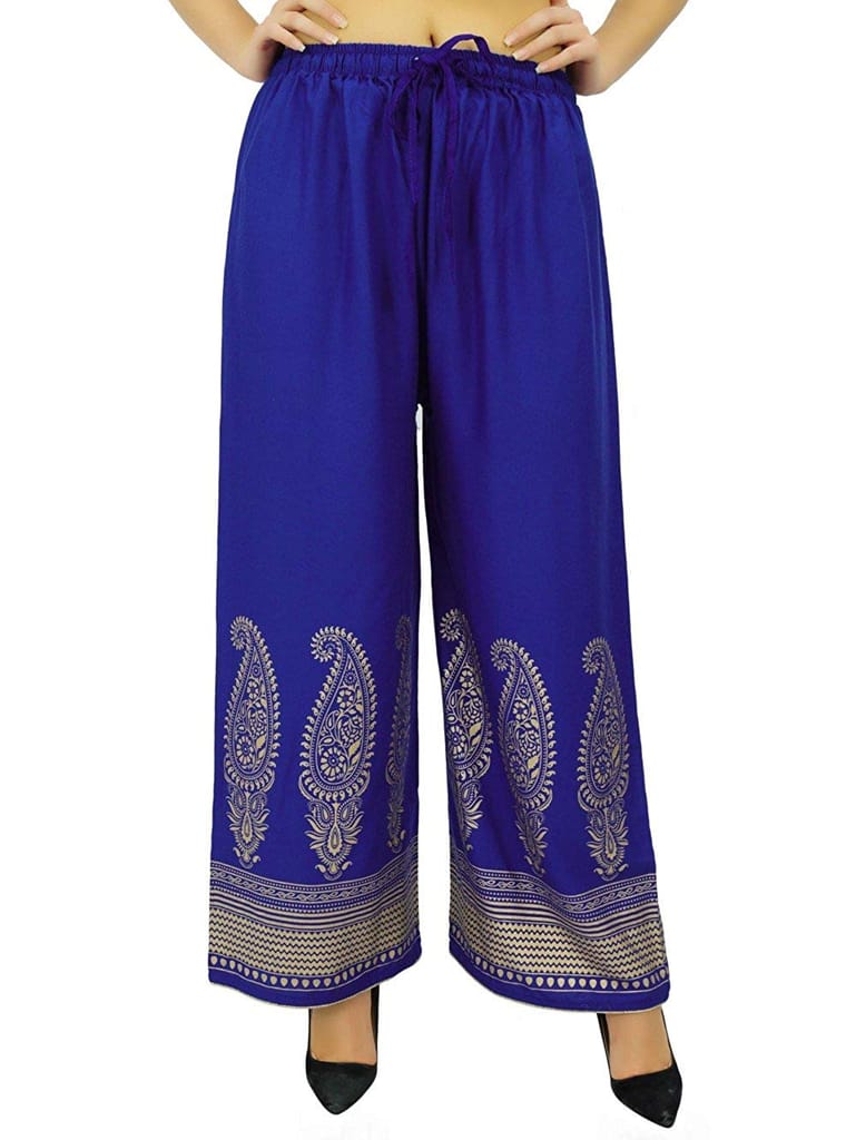 Rayon Printed Palazzo Pants, Combo Pack-3
