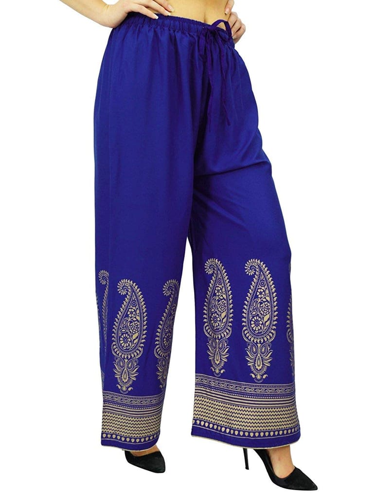 Rayon Printed Palazzo Pants, Combo Pack-3