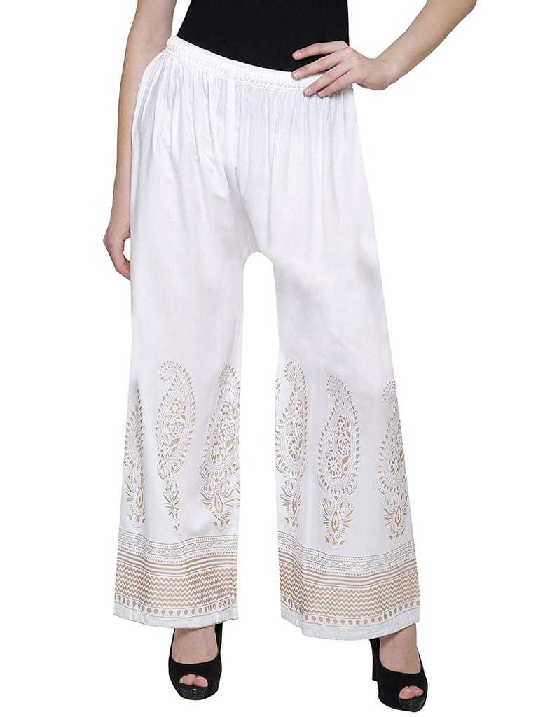 Rayon Printed Palazzo Pants, Combo Pack-3