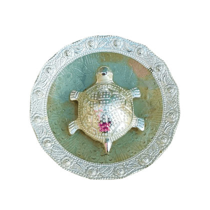 German Silver Tortoise With Attached Plate, German Silver Gift Item
