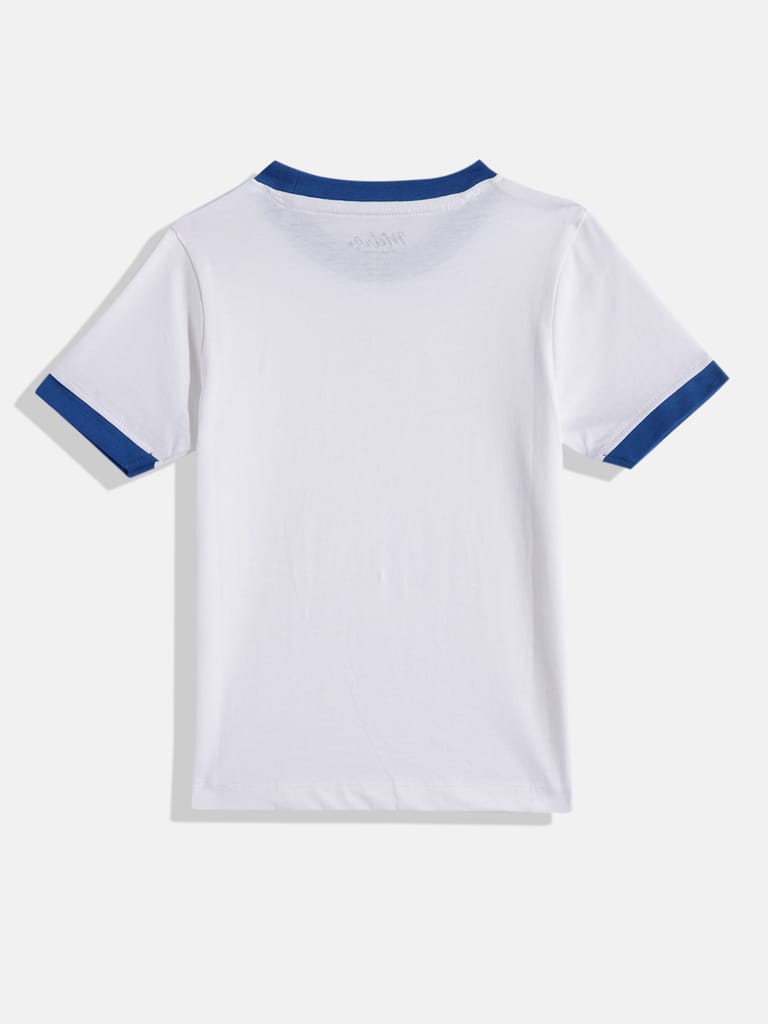 Boys Solid Round Neck T-shirt with contrast rib