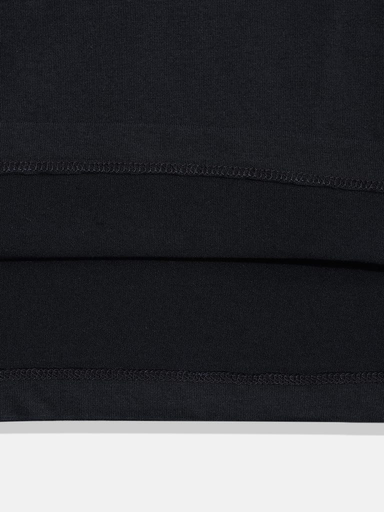 Boys Solid Round Neck T-shirt with contrast rib