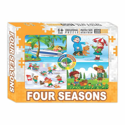 Seema Kitchenware Toys & Games Teenager Four Seasons Jigsaw Puzzles|Educational Puzzle & Games for Focus and Memory with Vibrant Colors|100 Pieces Puzzles (Set of 1 Puzzles in Box) for Age 4 Years and Above