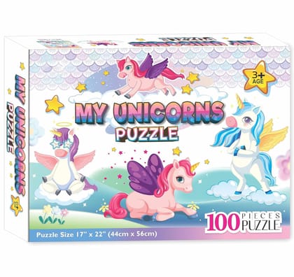 Seema Kitchenware Toys & Games Teenager My Unicorn Jigsaw Puzzles|Educational Toys for Focus and Memory Promoting Learning & Creativity|100 Pieces Puzzles (Set of 1 Puzzles in Box) for Age 3 Years and Above