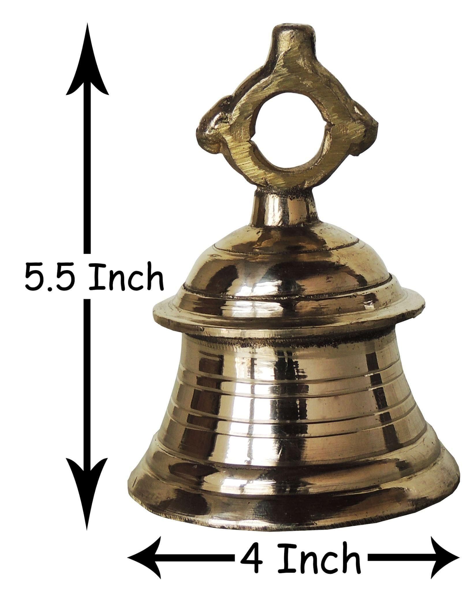 Brass Temple Hanging Bell ,Ghanta (750 gm) - 4*4*5.5 inch (Z493 B)