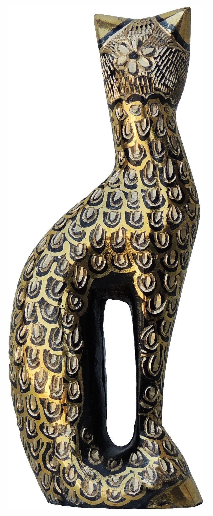 Brass Showpiece Cat Statue - 2*1.5*6 inch (AN044 C)