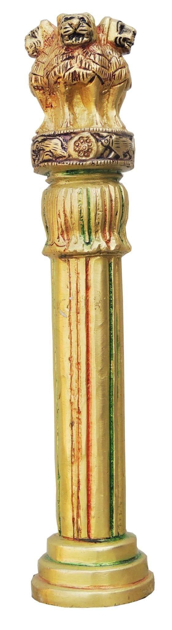 Brass Table Decor Showpiece Ahsok Lath - 2.5*2.5*11.4 inch (BS532 C)