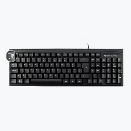 Zebronics Zeb-K35 USB Wired Keyboard with Rupee Key, Spill-Proof and Slim Design (Black)