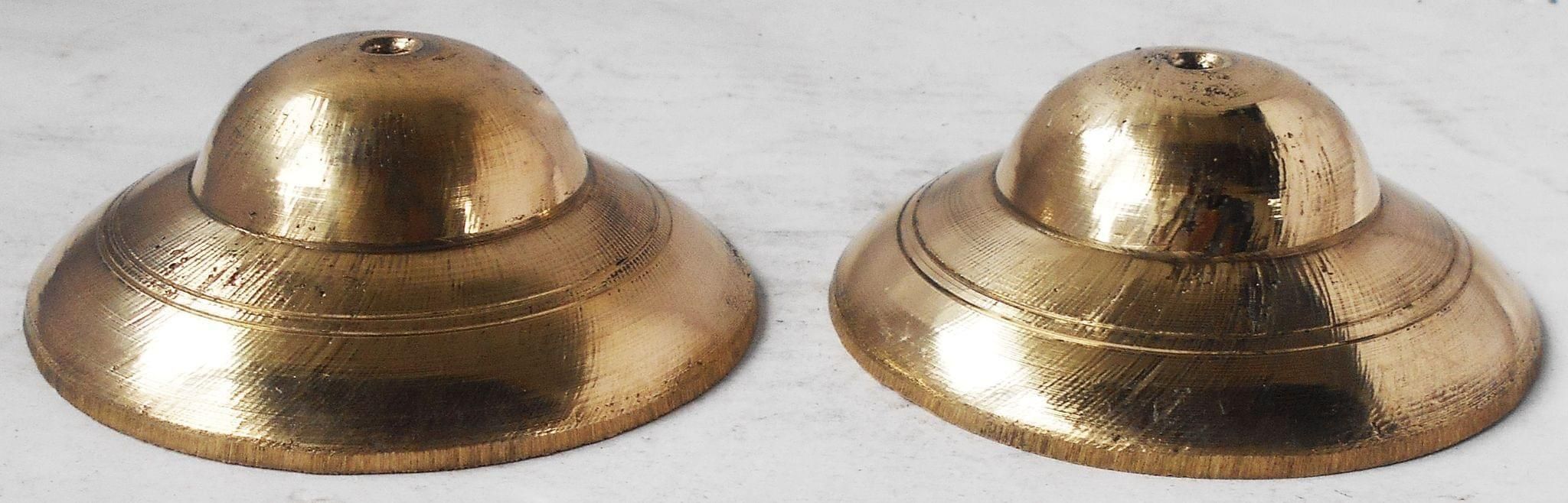 Brass Manjira With Brass Finish  - 3*3*1 inch (Z416 C)