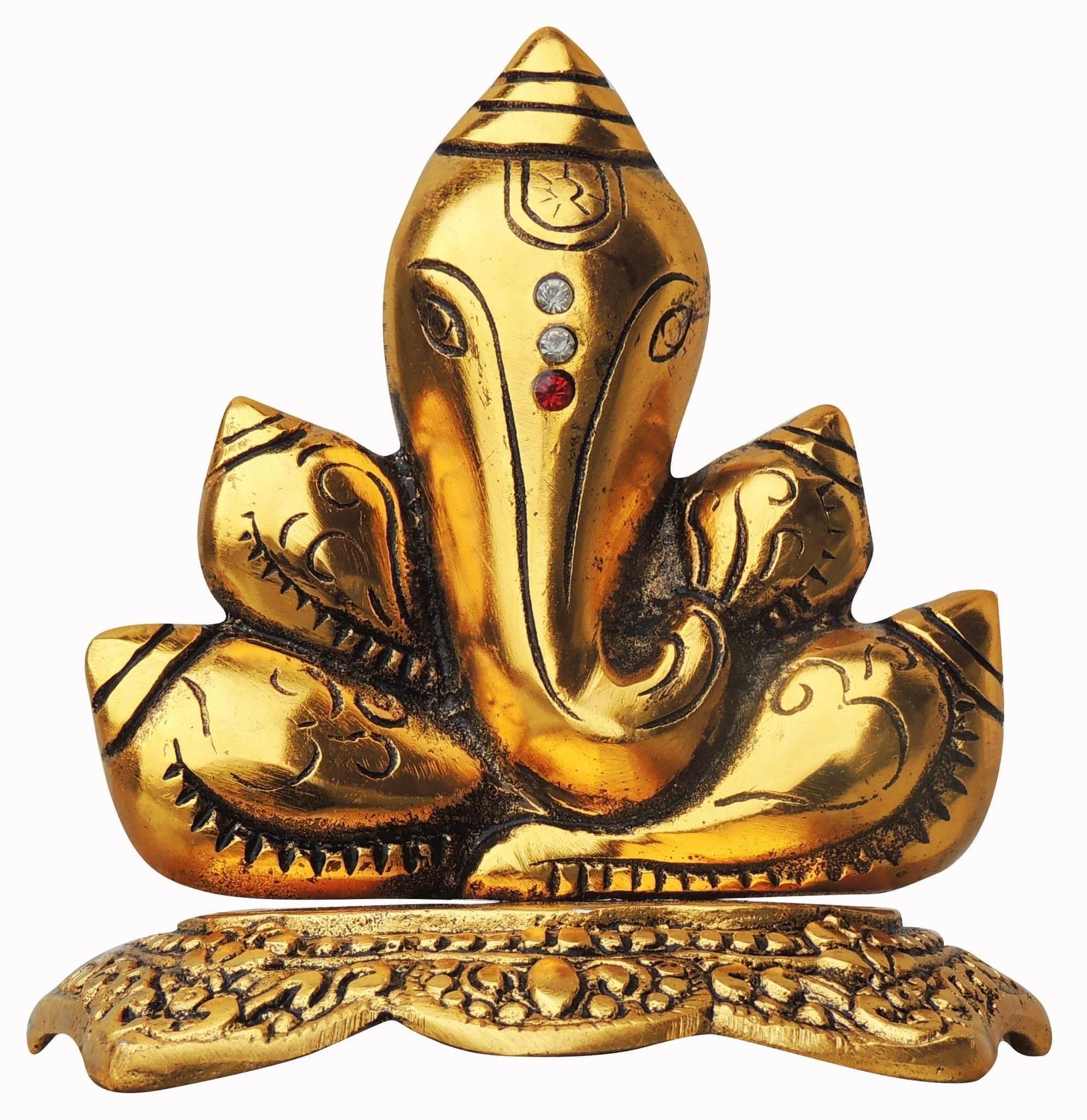 Showpiece Shank Ganesh - 4.5*3*4.5 inch (AS267 G)