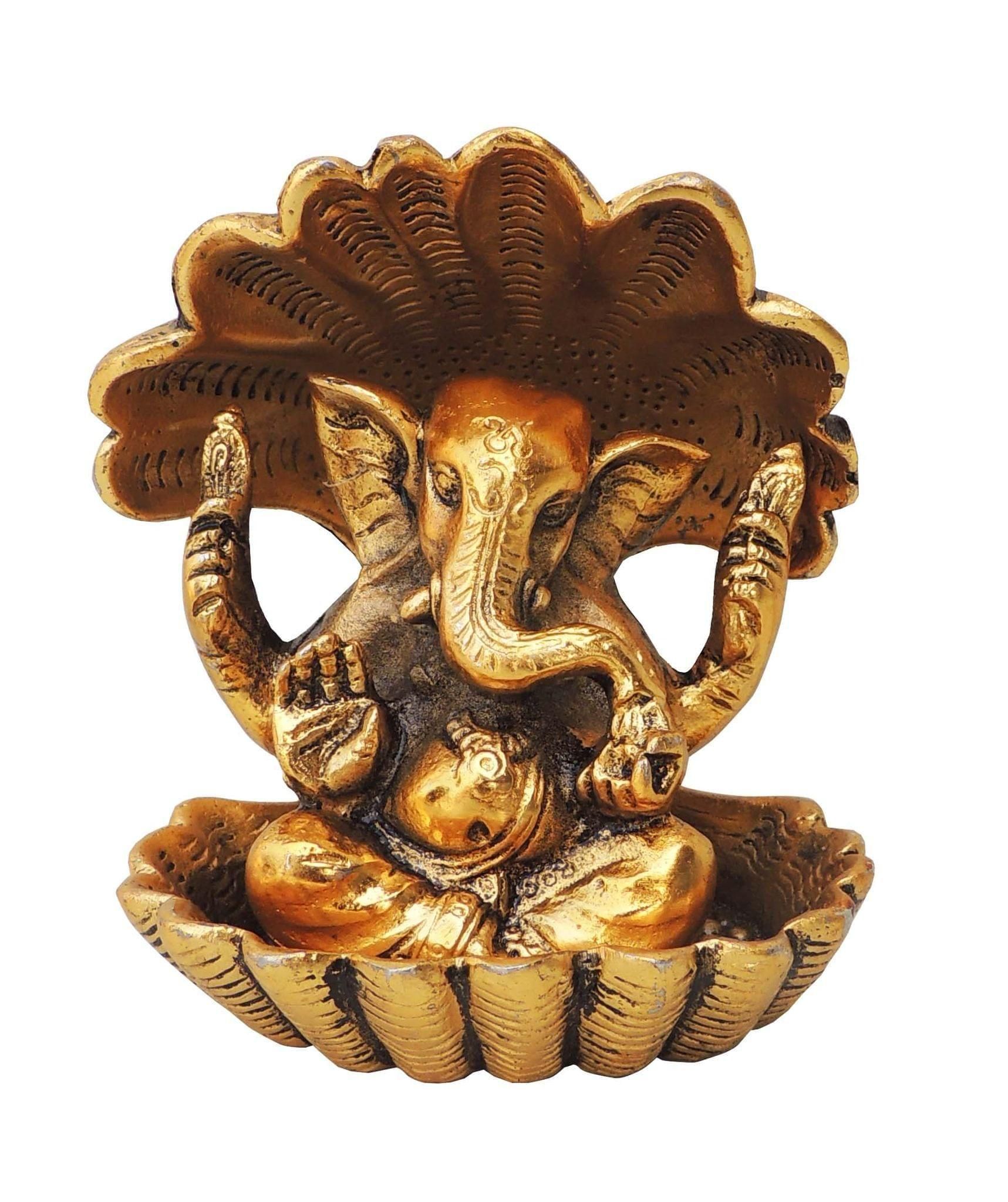 Showpiece Seep Ganesh Big - 4.5*3.5*4.8 inch (AS377 G)