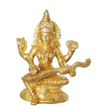 Brass Showpiece Saraswati Ji God Idol Statue  - 2.5*2*4.5 inch (BS1041 S)