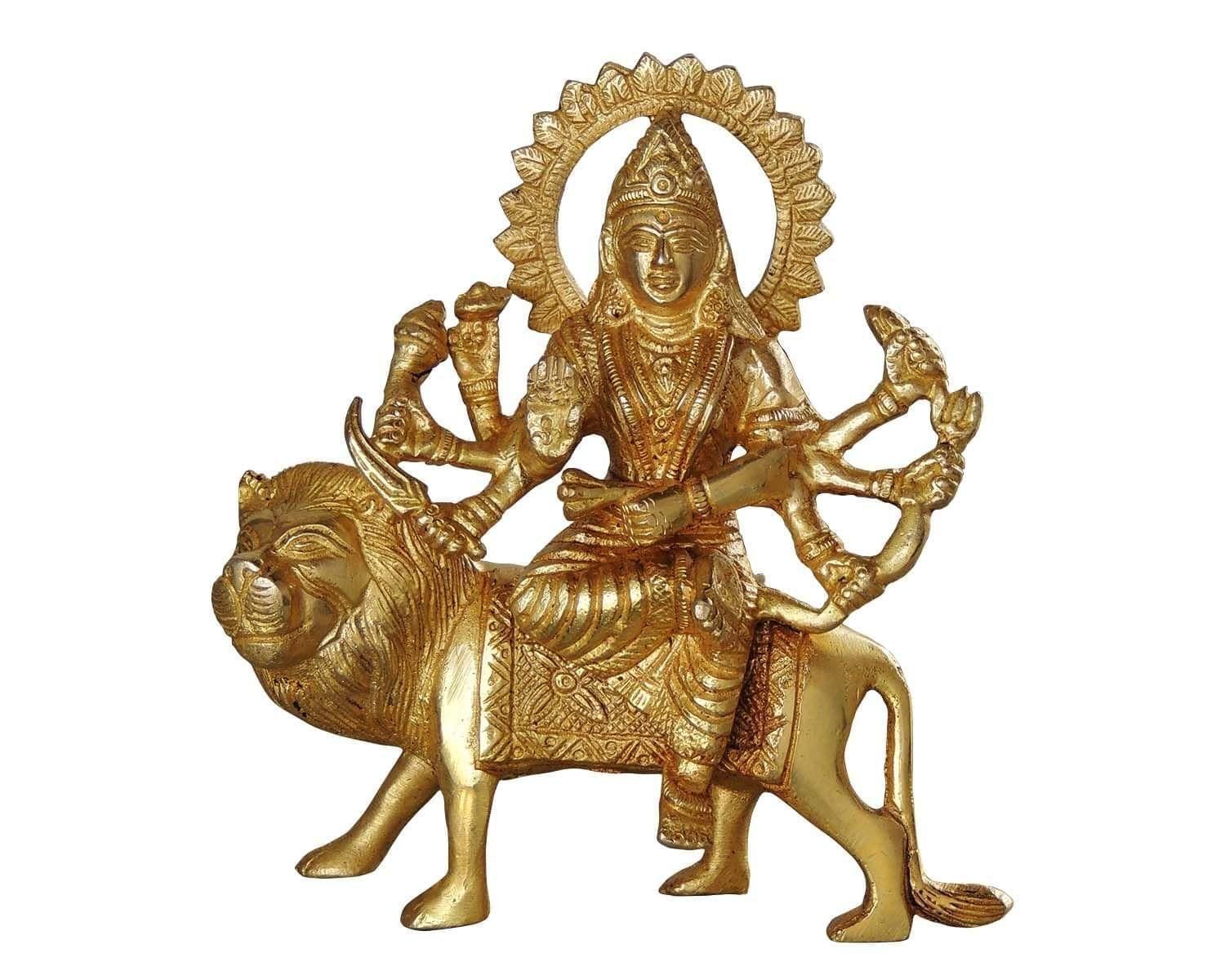 Brass Showpiece Durga Ji God Idol Statue - 5*1.5*6 inch (BS1028 D)