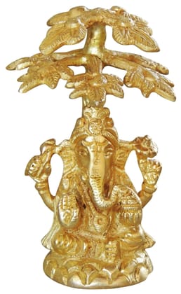 Brass Showpiece Ganesh Ji On Tree God Idol Statue - 3.5*2*4 inch (BS1046 C)