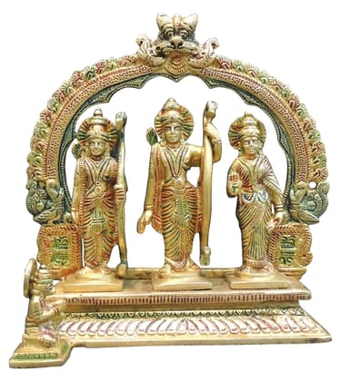 Brass Ram Darbar on same base Idol Statue - 7.1*3.5*9.5 Inch (BS131 X)