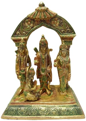Brass Showpiece Ram Darbar On Same Base God Idol Statue  - 9*5*12 inch (BS131)