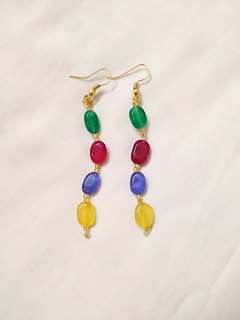 Handmade Quartz Flat Glass Beads Necklace Set-(NL-05)