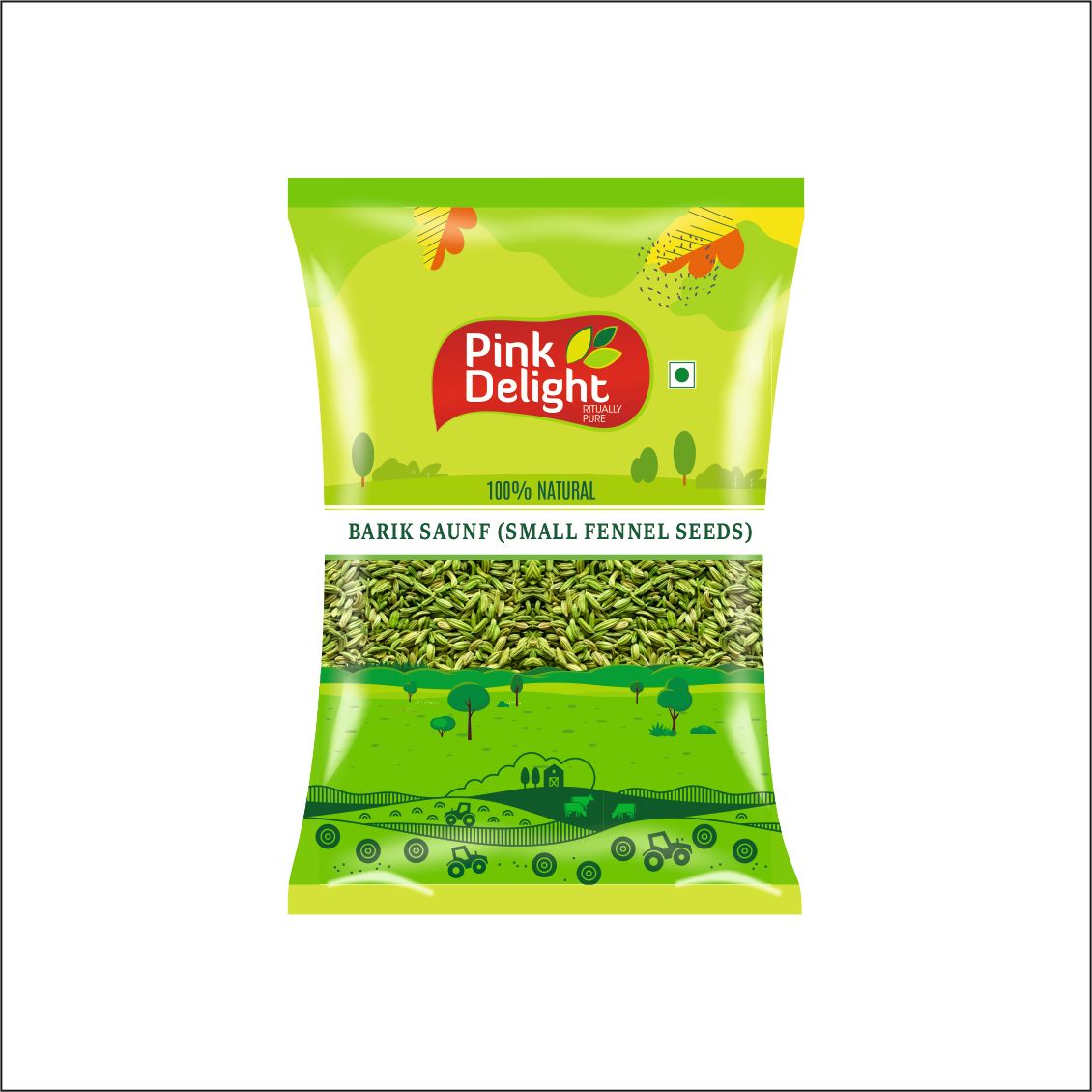 Pink Delight Spices | Saunf Baarik (Lucknowi Fennel seeds) | Natural & Organic Whole Spices | 1 Kg Pack
