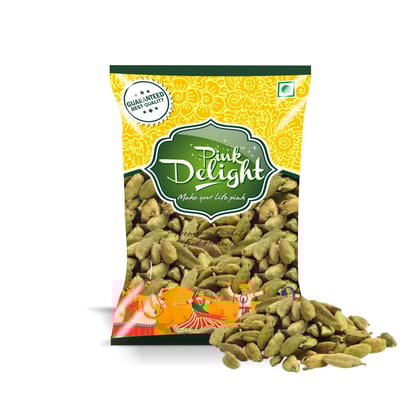 Pink Delight Spices | Elaichi Green (Green Cardamom) | Natural & Organic Whole Spices | 100 Gm Pack