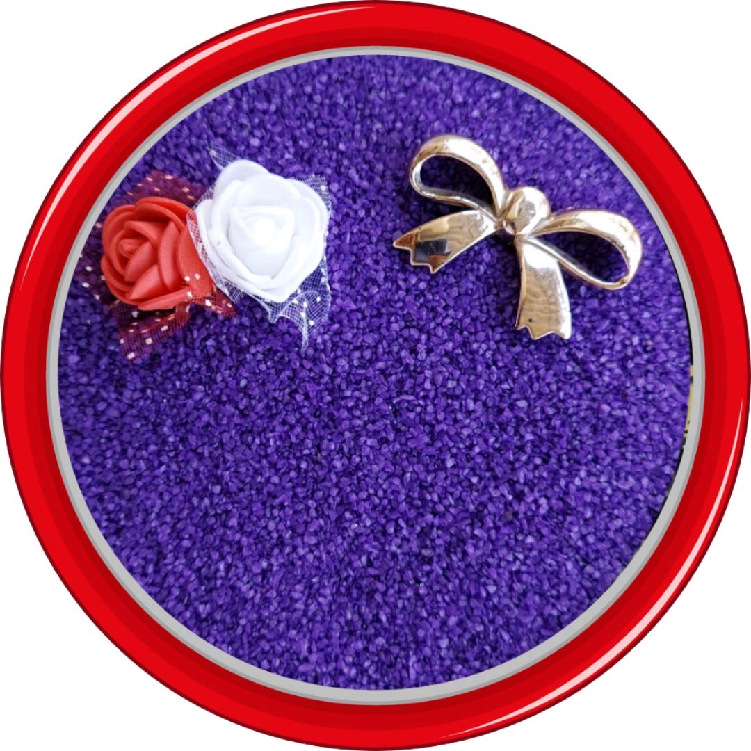 Quantum Retail Sugar Size Crystal/Quartz Silica Sand for Home and Garden Decor; Aquarium Substrate; Terrarium, Aquarium Decorative Sand (6 KG) - Violet Colour Sand