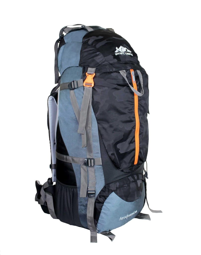 MOUNT TRACK discover internal frame camping backpack trekking hiking rucksack travel bag/water proof rain Cover/shoe compartment black