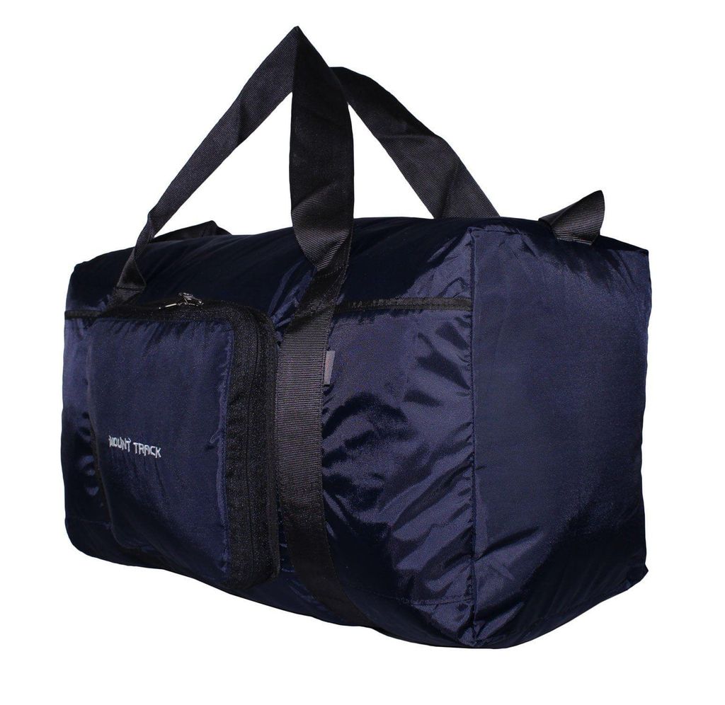 MOUNT TRACK Unisex Nylon Foldable Waterproof Navy Blue Travel Duffle Bag