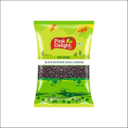 Pink Delight Spices | Sarso Kali (Black Mustard Seed) | Natural & Organic Whole Spices | 200 Gm Pack