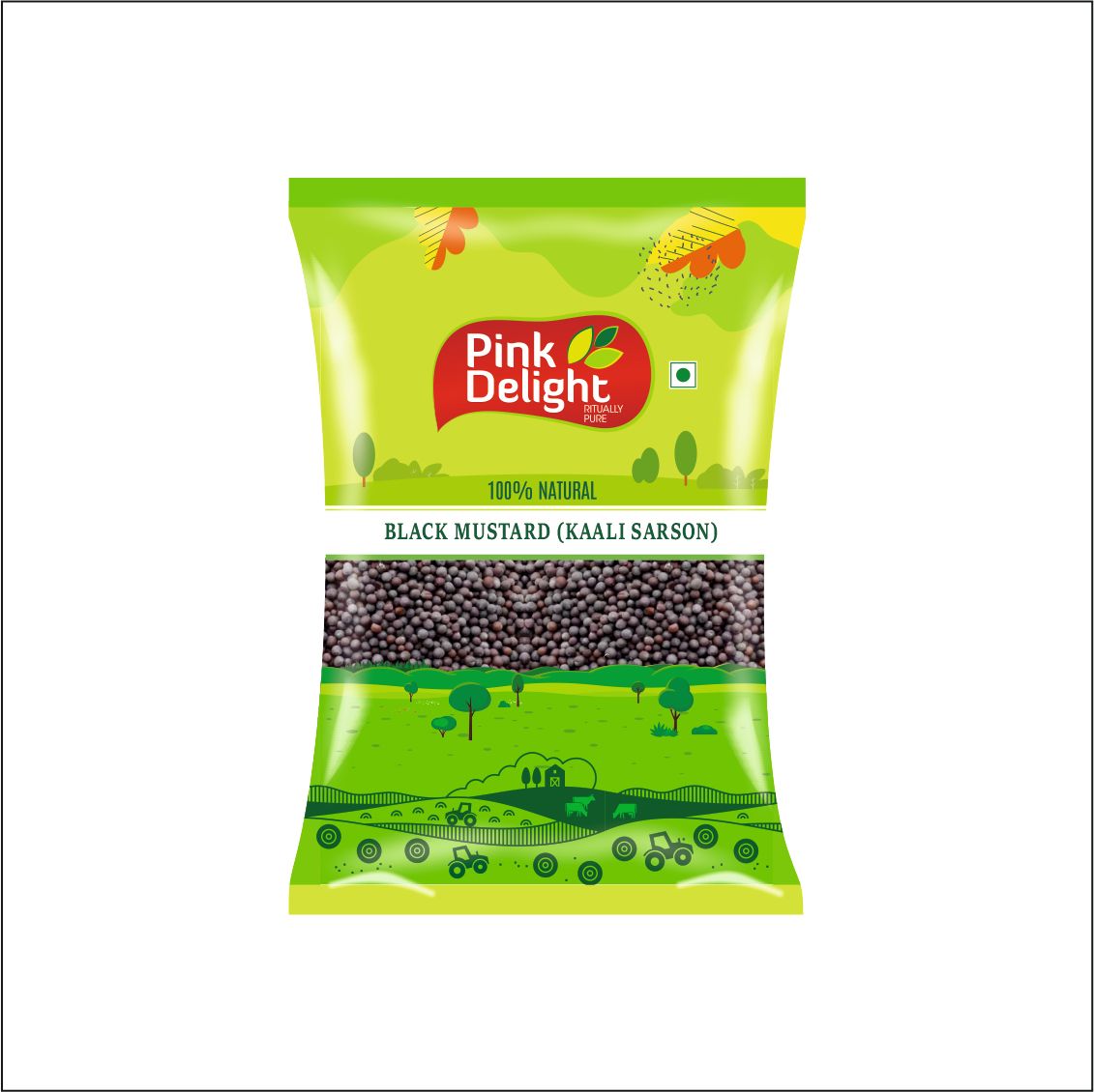 Pink Delight Spices | Sarso Kali (Black Mustard Seed) | Natural & Organic Whole Spices | 200 Gm Pack