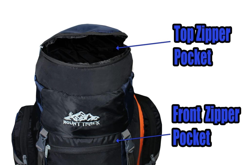 MOUNT TRACK 70 Ltrs internal frame camping backpack trekking hiking rucksack travel bag front & top loading/water proof rain Cover/shoe compartment (Blue)