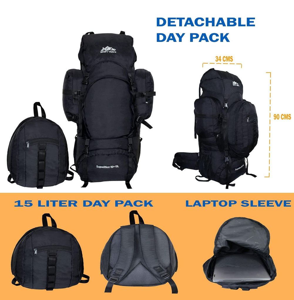 MOUNT TRACK expedition 105 liter rucksack with detachable Daypack/Camping Hiking Trekking Bag Rucksack