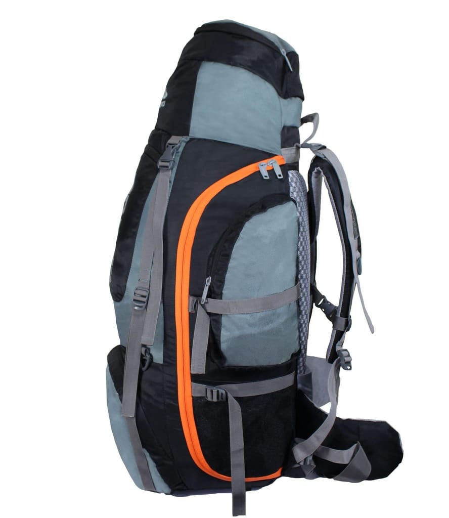 MOUNT TRACK 70 Ltrs internal frame camping backpack trekking hiking rucksack travel bag front & top loading/water proof rain Cover/shoe compartment (Grey)