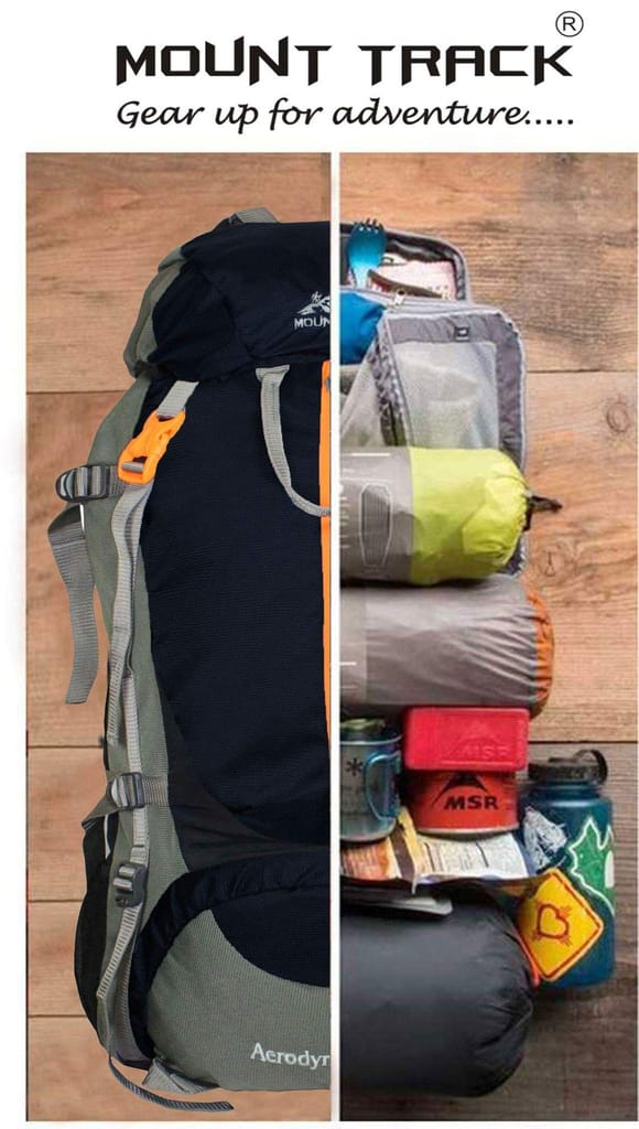 Mount Track Discover Internal Frame Camping Backpack Trekking Hiking Rucksack Travel Bag/Water Proof rain Cover/Shoe Compartment Black