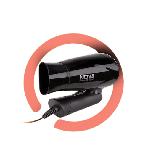 1200 Watts Hot and Cold Foldable Hair Dryer- Black