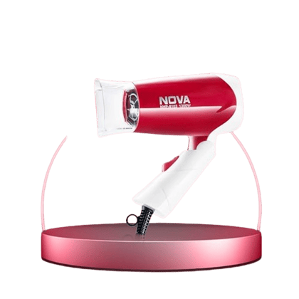 1300 Watts Hot and Cold Foldable Hair Dryer (White/Red)