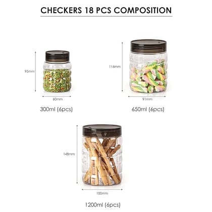 Air tight seal & Stackable Transparent | 300ml x 6, 650ml x 6, 1200 x 6, Set of 18