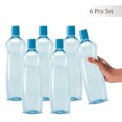 1000 Pet Water Bottles, 1 Litre Each, Set of 6, Blue