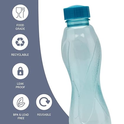 1000 Pet Water Bottle, Set of 6, 1 Litre, Blue |