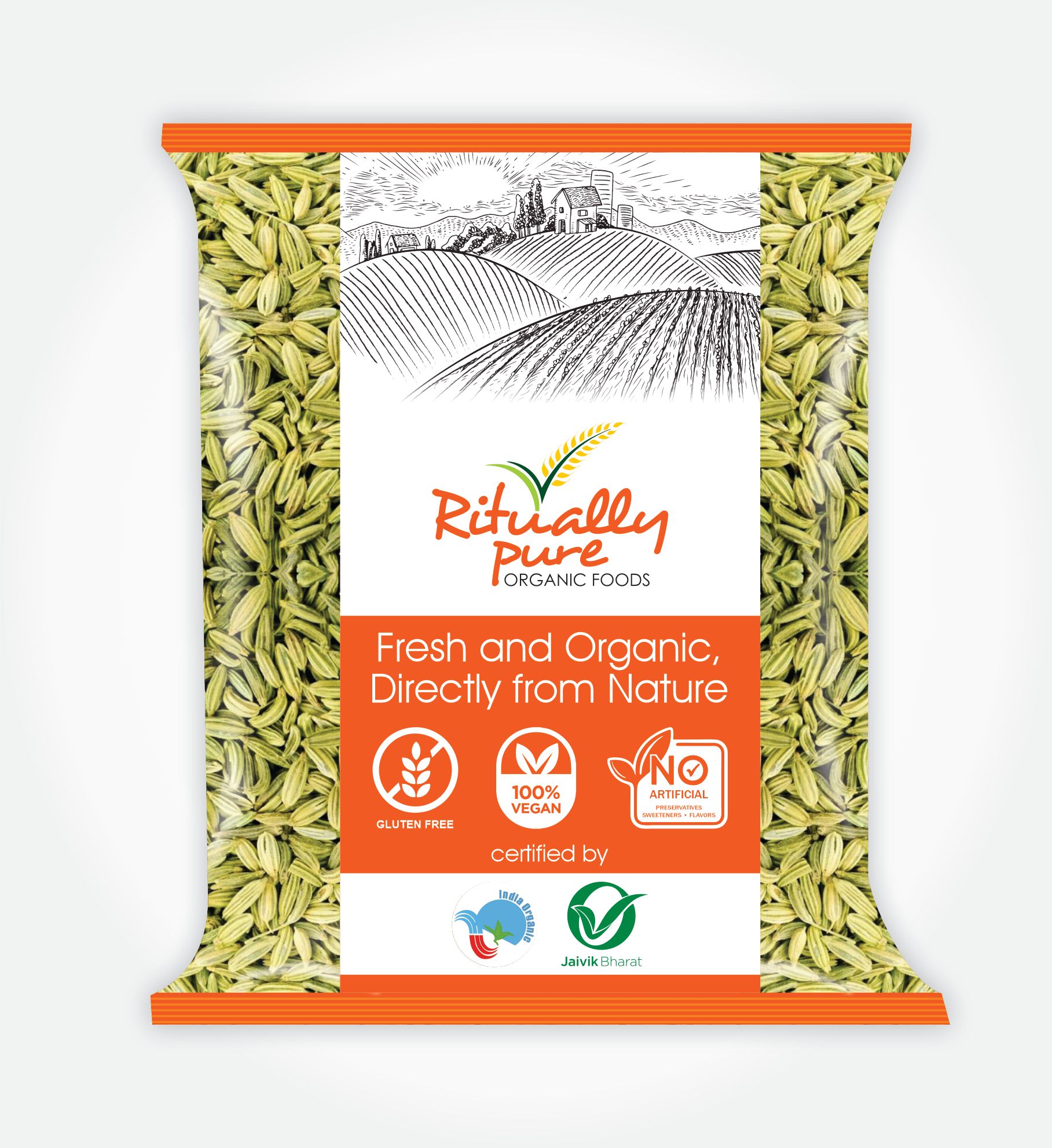 Ritually Pure 100% Organic | Natural Spices | Saunf Moti (Cooking Saunf) | 1 Kg Pack