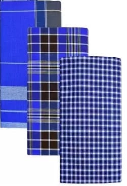 Checkered Striped Multicolor Lungi (Pack of 3)