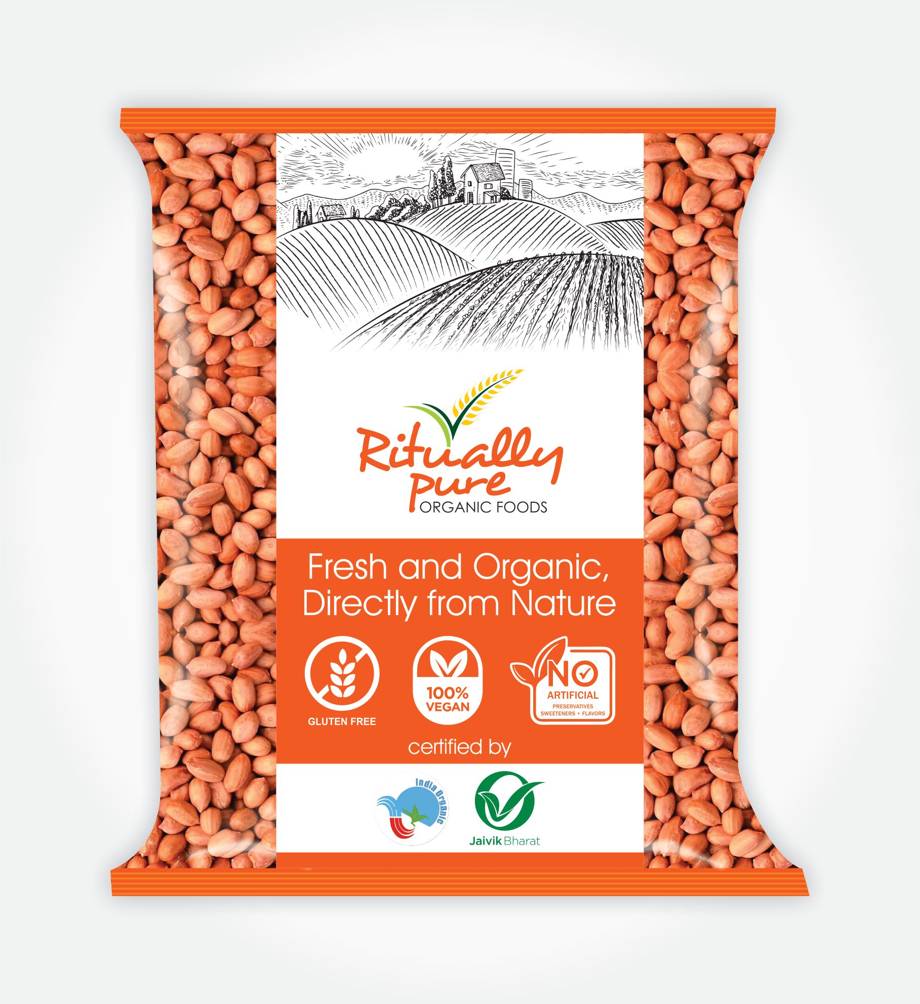 Ritually Pure 100% Organic | Dry & Unpolished Pulses | Mumfali Dana | Raw Peanuts | 1 Kg Pack
