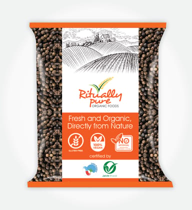 Ritually Pure 100% Organic | Natural Spices | Kali Mirch (Black Pepper) | 500 Gm Pack Ritually Pure 100% Organic | Natural Spices | Kali Mirch (Black Pepper) | 500 Gm Pack